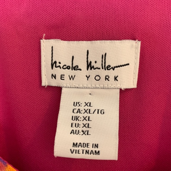 Nicole Miller Floral Charmeuse Satin Slip Maxi Dress Pink XL Artsy Watercolor - Picture 4 of 13